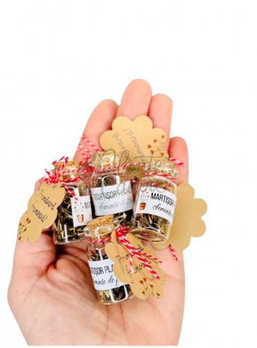 Martisor mini sticluta cu seminte de flori