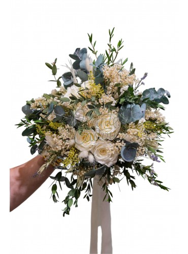 Buchet de mireasa cu flori prezervate