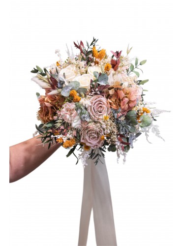 Buchet de mireasa prezervat pastelat