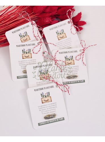 Martisor plantabil capsula cu seminte de flori